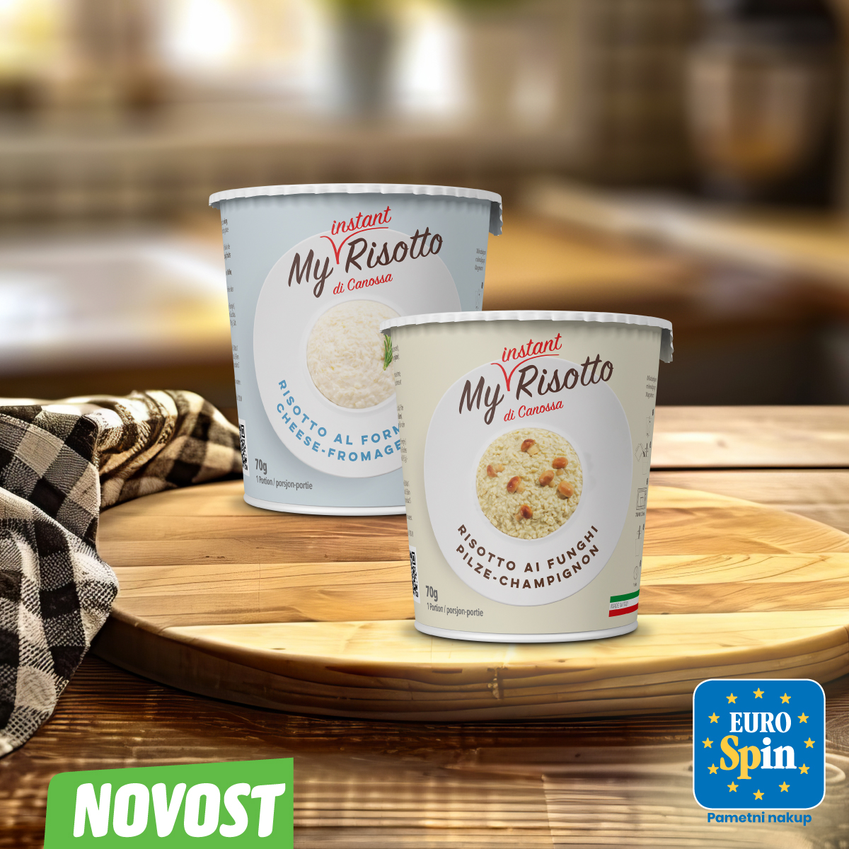 Instant rižota z gobami ali sirom
