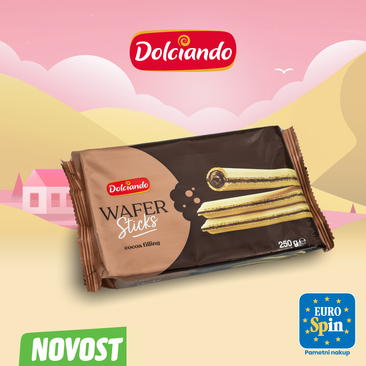 Vafelj palčke s kakavovim polnilom, DOLCIANDO