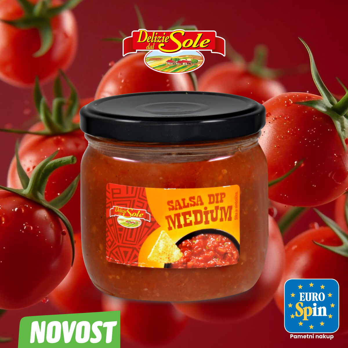 Pomaka s papriko in paradižnikom, polpekoča, DELIZIE DAL SOLE