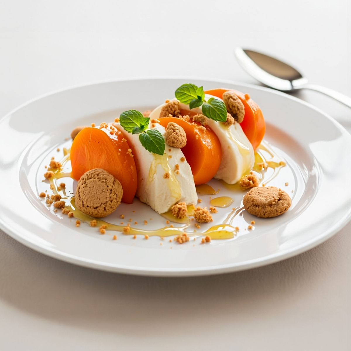 Sladica Semifreddo s kakijem in Amaretti