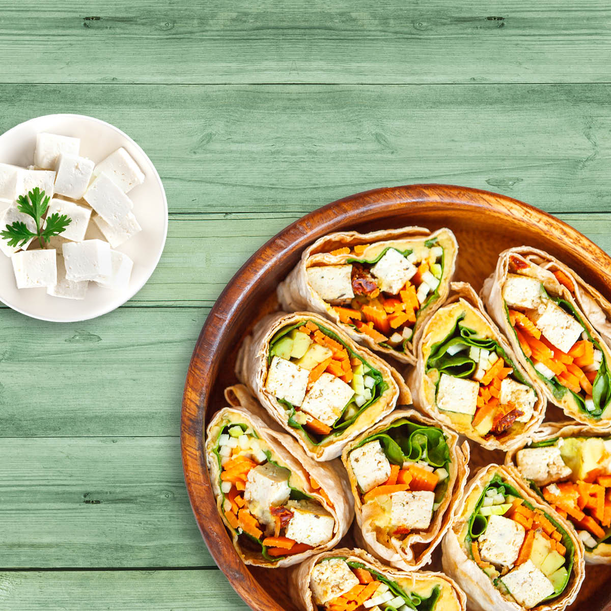 Zelenjavni zavitki s tofujem in sojino omako