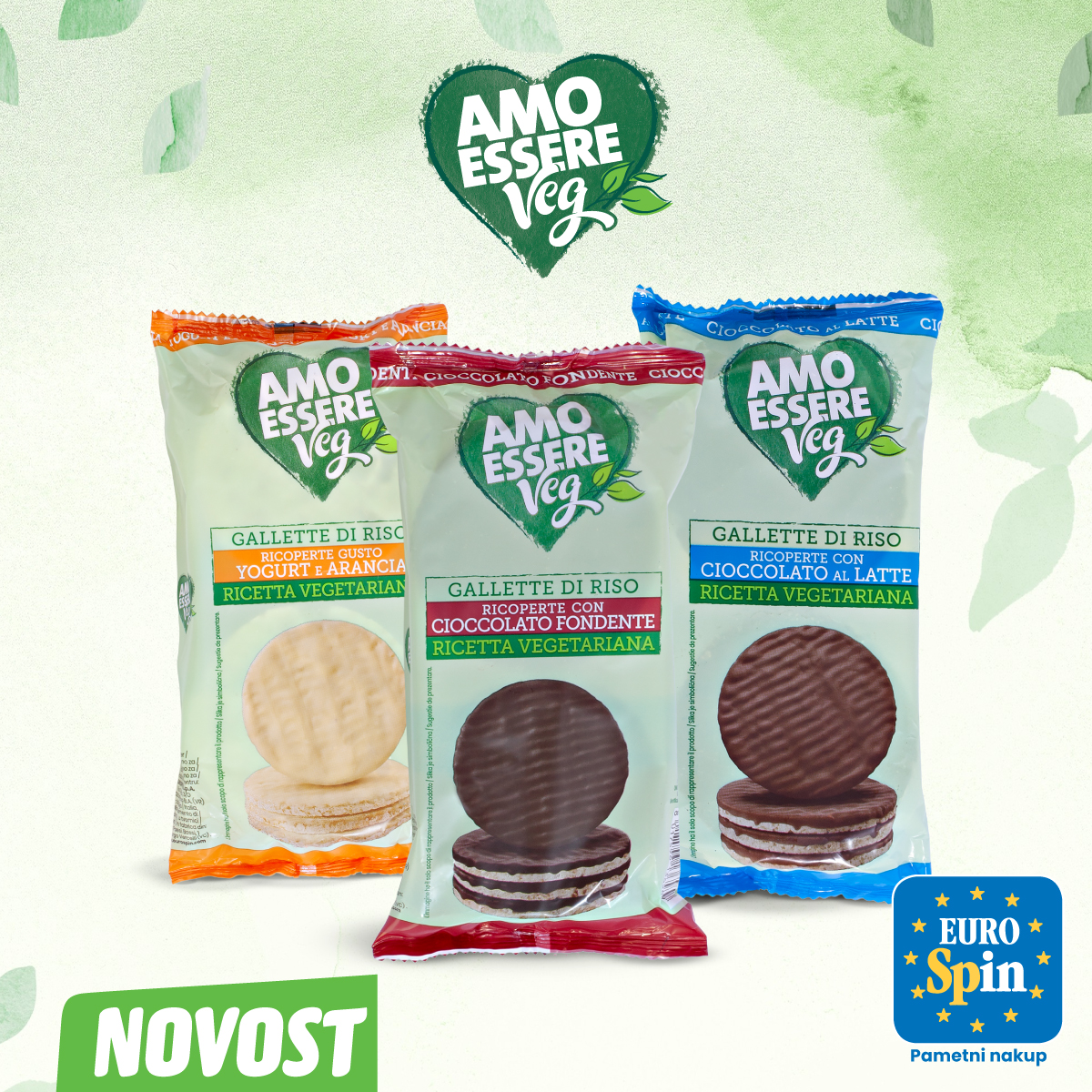 Riževi vaflji obliti s čokolado ali jogurtom, AMO ESSERE VEG