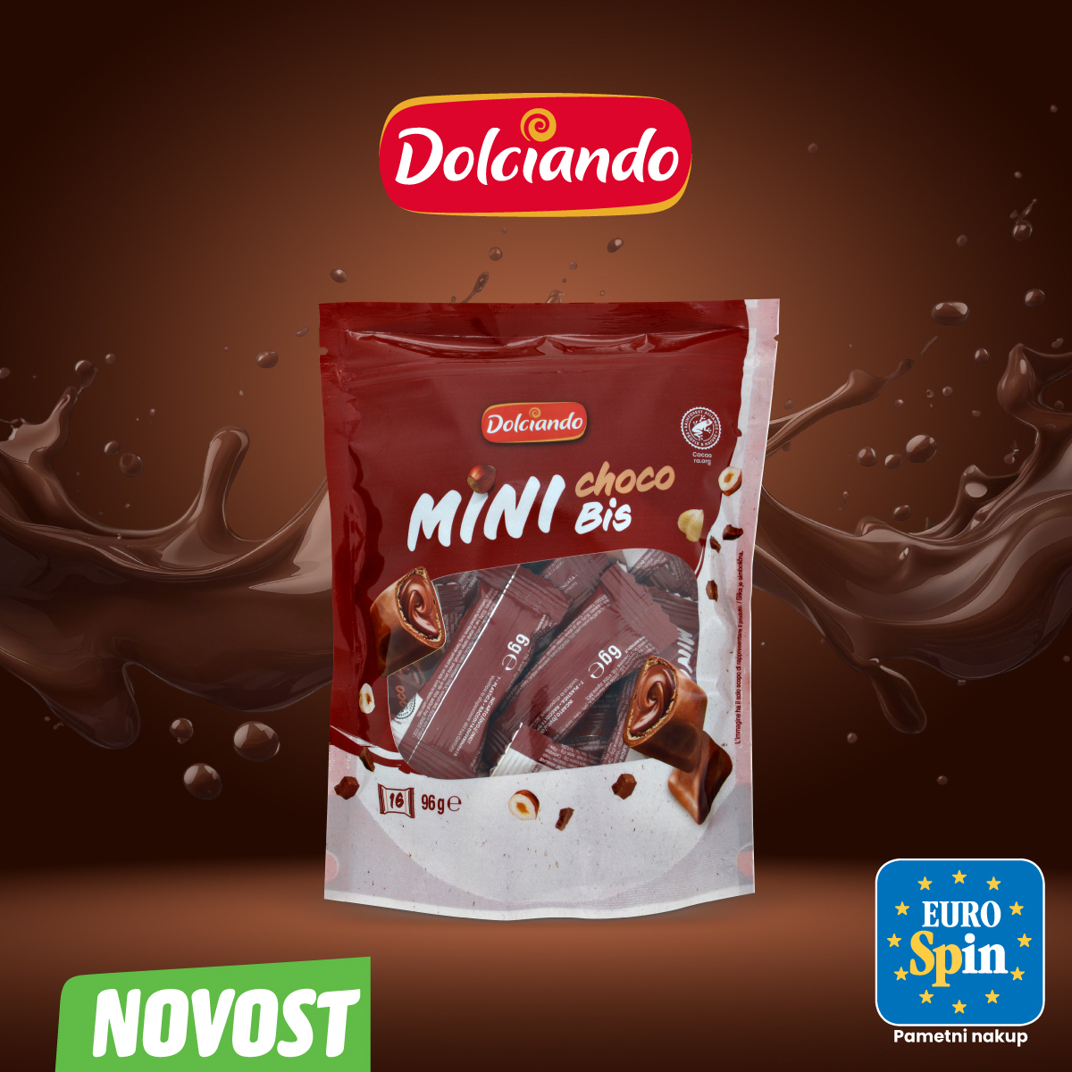 Mini vaflji s čokolado Choco bis, DOLCIANDO