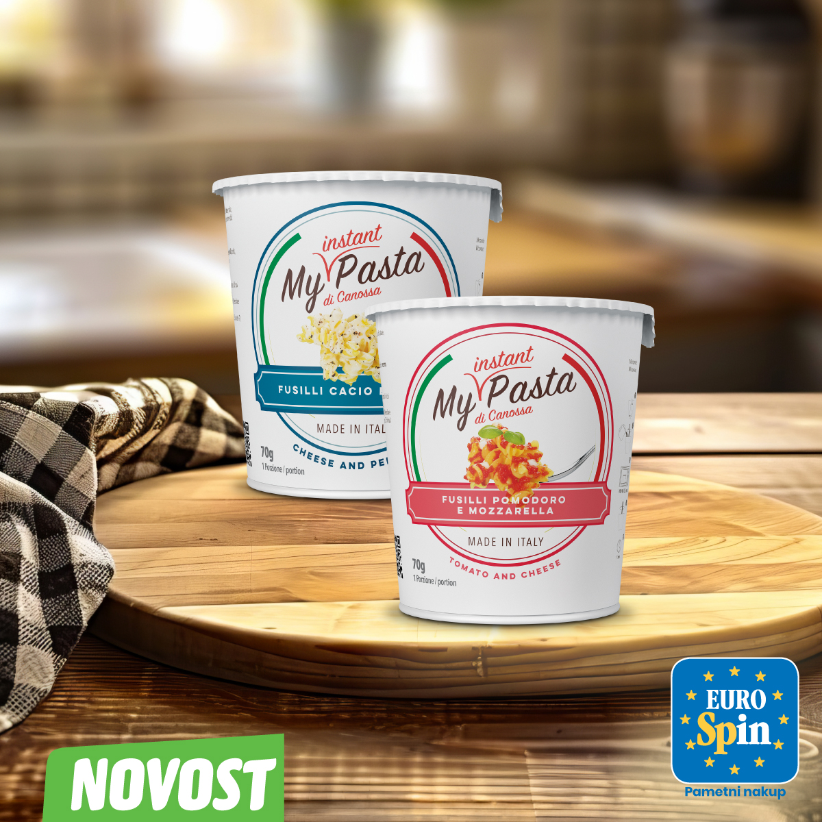 Instant testenine paradižnik in mocarela ali cacio e pepe