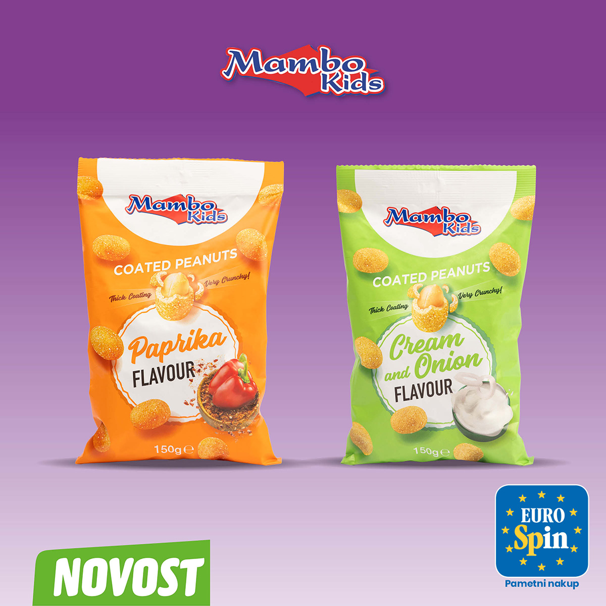 Arašidi v testu, paprika ali smetana s čebulo, MAMBO KIDS